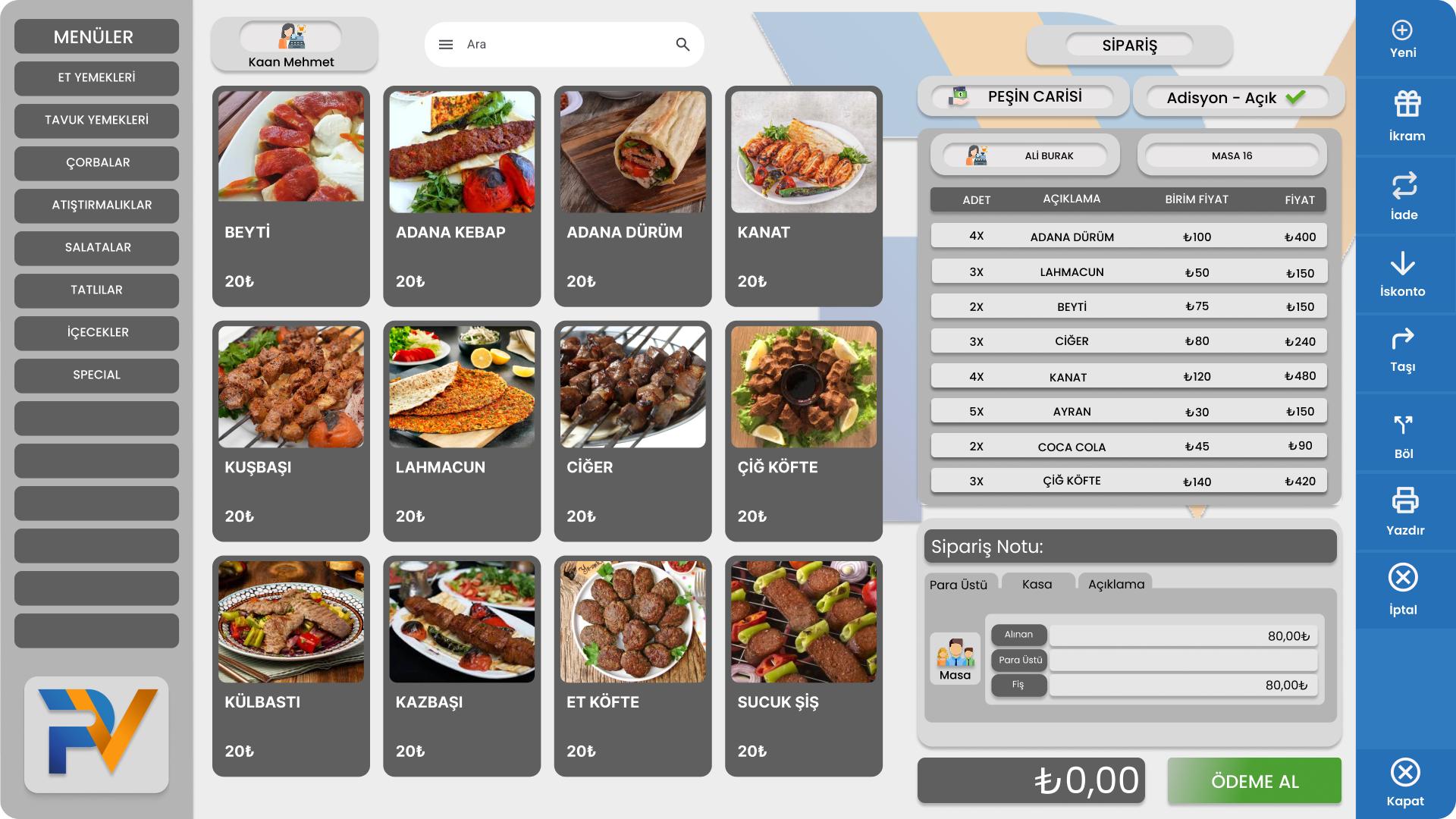 Restoran Otomasyon Sistemi